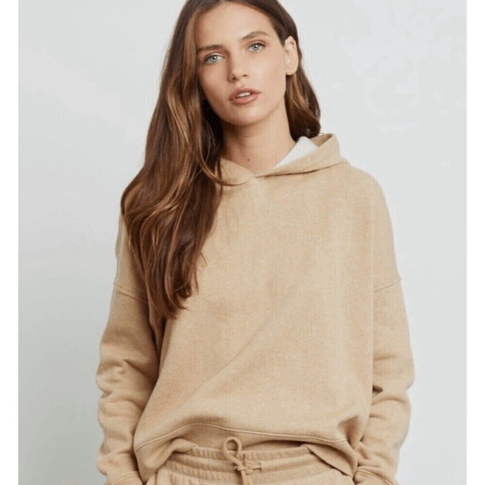 Rails Nico Womens Heather Camel Pull Over Hoodie Sweatshirt Oversized Quiet Luxe